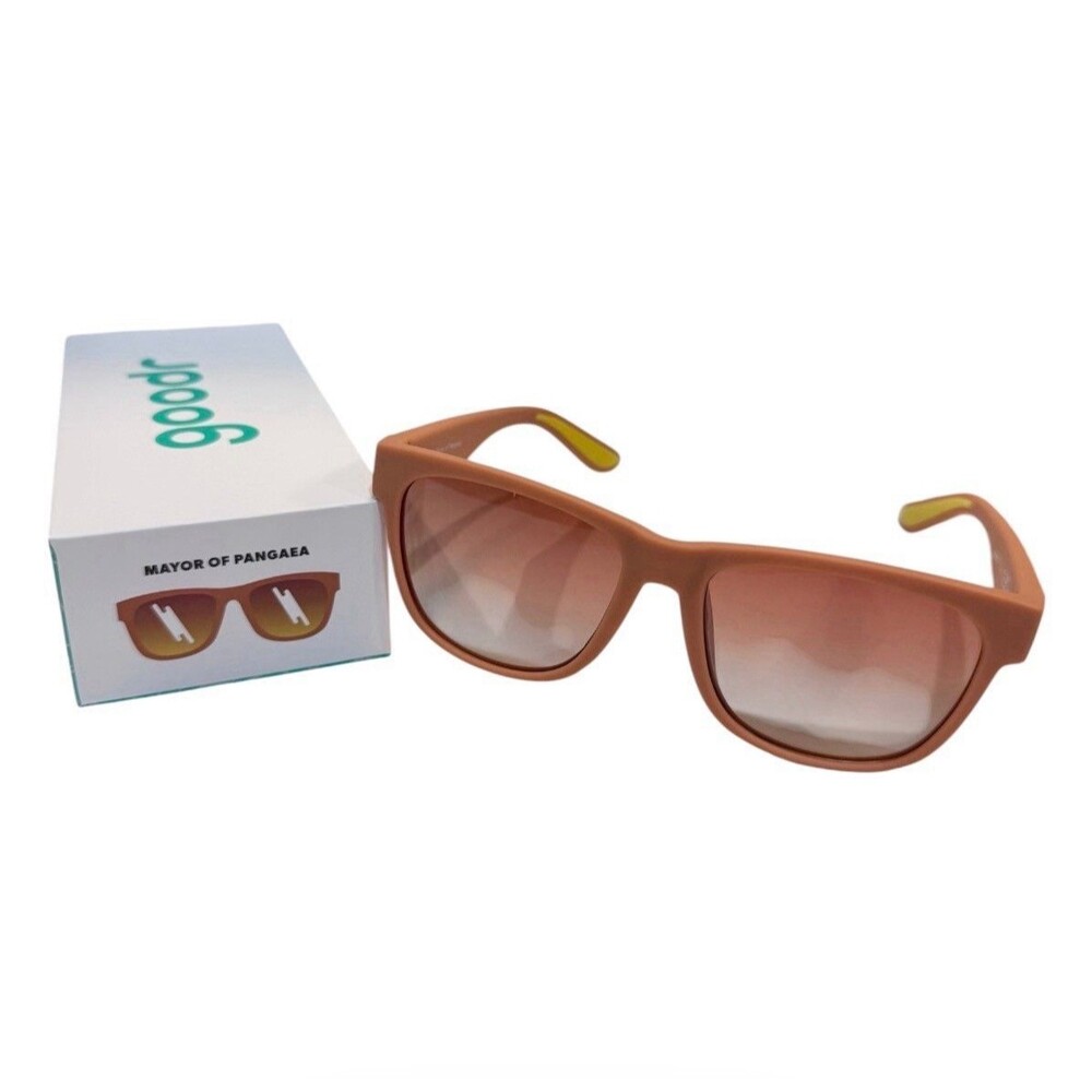 Goodr BFG Polarized Sunglasses “Mayor of Pangea” Brown w/Box & Bag New